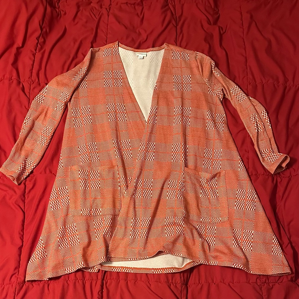 Red Lularoe Caroline Cardigan size Large